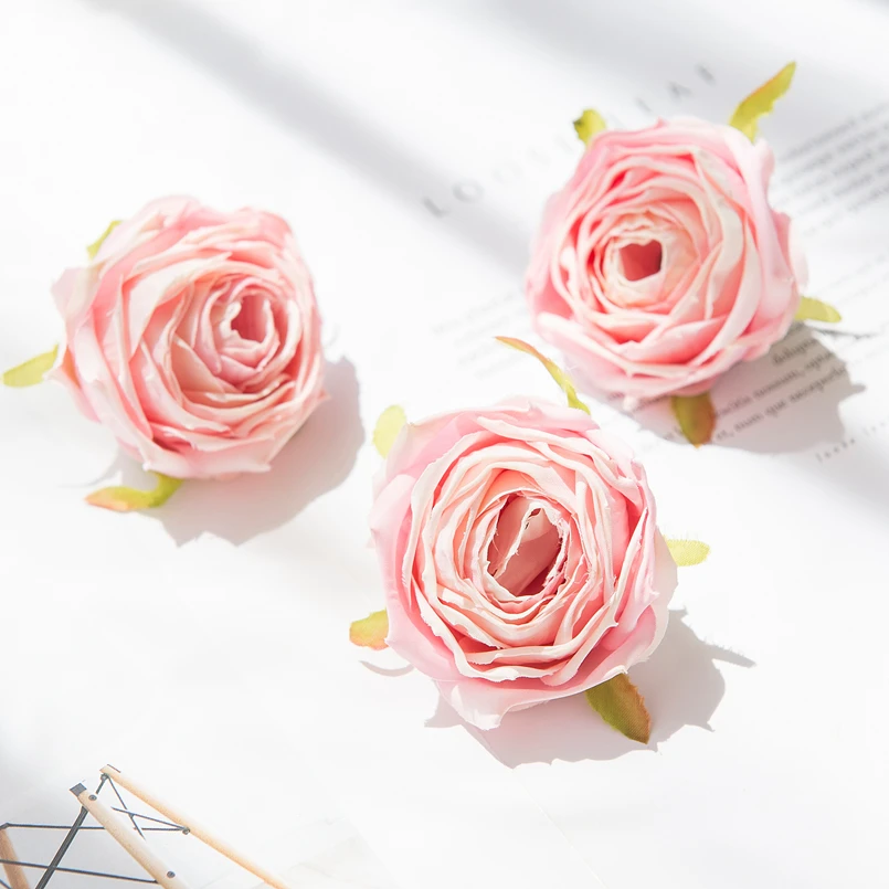 5-teiliges künstliches Rosenkopf-Valentinstag-Dekor für Zuhause, Zimmer, Hochzeit, Kranz, Brautaccessoires, Ausverkauf, Girlandenmaterial, künstliche Blumen