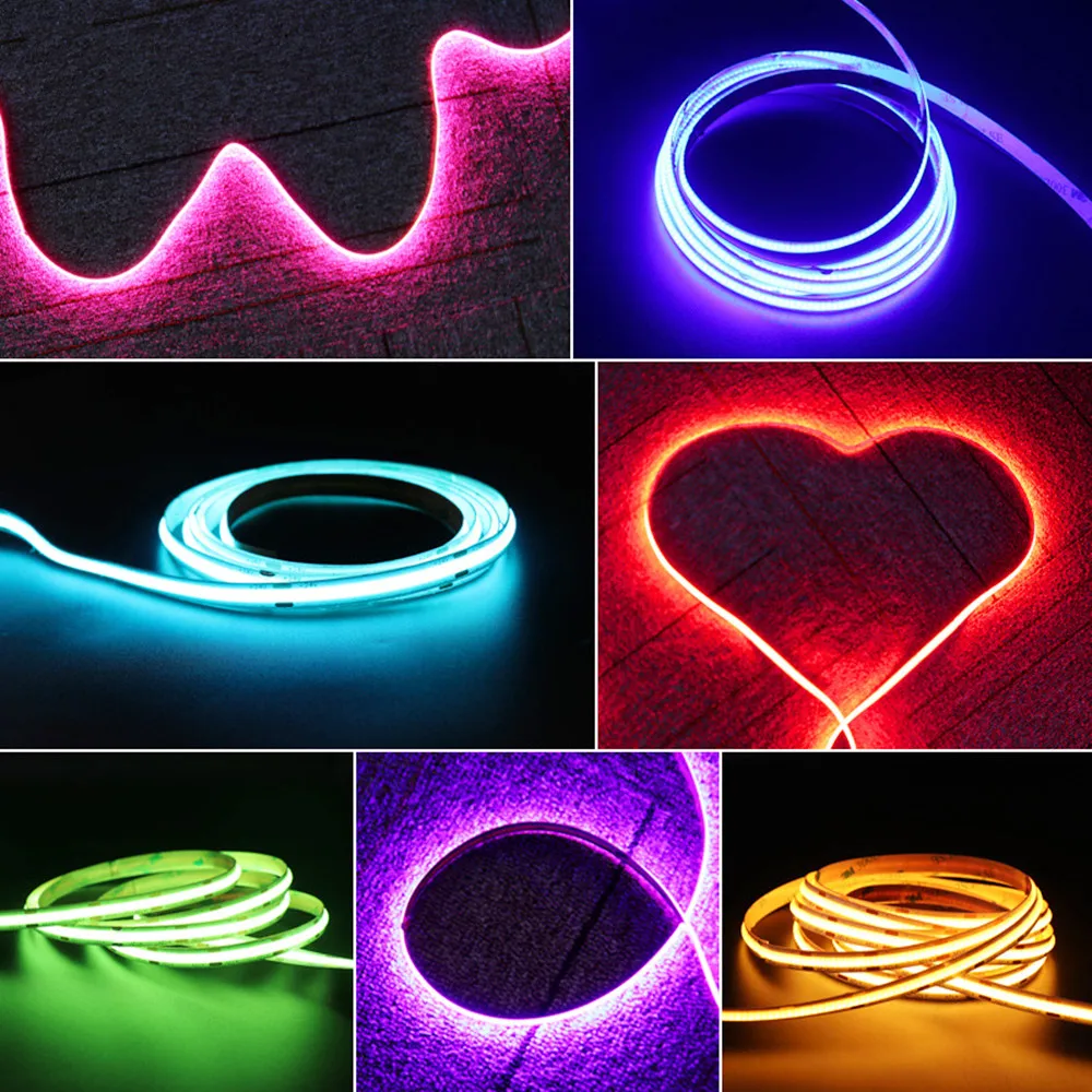 4mm 5mm PCB COB Led Strip Light 12V 24V 5M 480LED/M Flex Tape Lights Room Wall Car Decor LED Ribbon White Pink Orange Red Blue