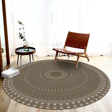 Geometric Circular Non-Slip Carpet, Mediterranean Style, Modern Living Room, Bedroom, Home