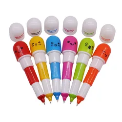 100PCS Pill Ballpoint Pen Blue Refill Cartoon Colorful Flexible Ballpoint Pen Stationery Creative Gift School Supplies Capsule