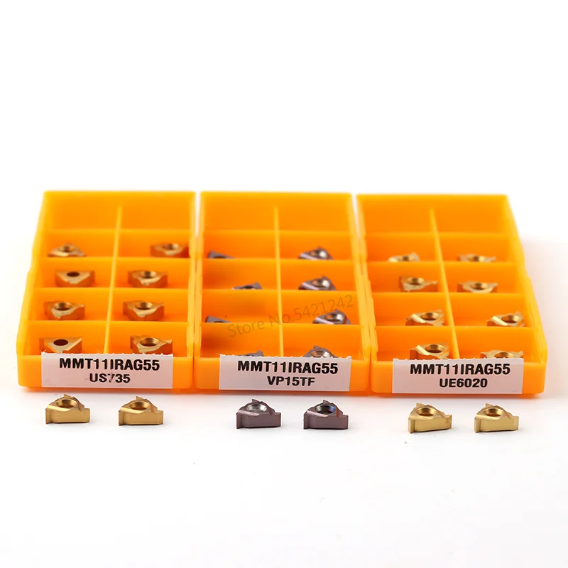 Imagem -05 - Mmt 16ir 16er Ag55 Vp15tf Ue6020 Us735 Rosca Ferramenta de Torneamento Carboneto Inserção Torno Cnc Cortador de Metal Lâmina 11er Ag55 11ir Ag55 Ag55 10 Peças