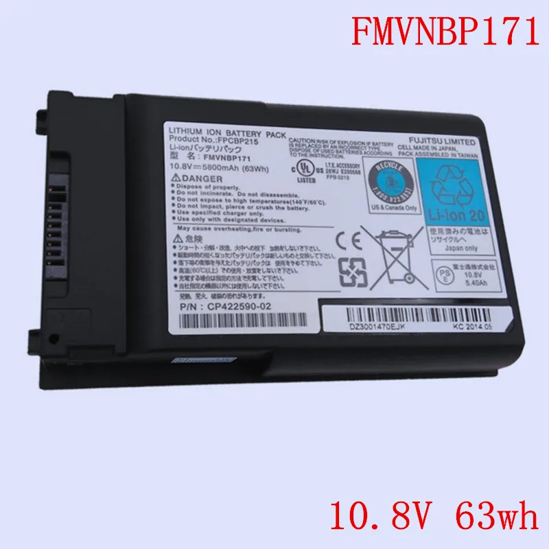 

NEW Original black Laptop Li-ion Battery FMVNBP171 FPCBP215 for Fujitsu LifeBook T1010 TH700 T730 T731 T900 series 10.8V 63wh