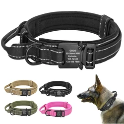 Collier tactique personnalisé en Nylon pour chien, accessoire militaire pour animaux de compagnie, avec poignée de contrôle rapide, pour la marche des grands chiens