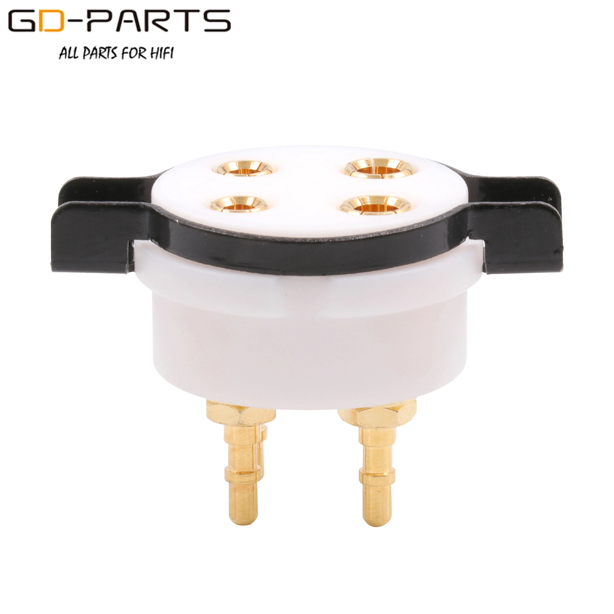 Douille de Tube sous vide en PTFE à 4 broches avec vis, pour 300B 2A3 45 50 5Z3 6A3 et WE101D/F 205D/E 216, etc., broches en laiton plaqué or 24K 2 pièces