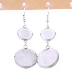 10pcs stainless steel fit 12mm 20mm cabochon earring base setting dangles diy bezel blanks for earrings making supplies