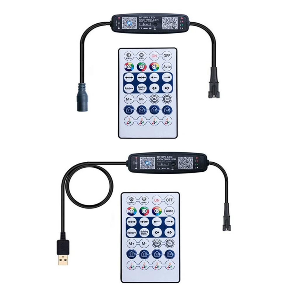 DC5-24V Controller musicale a 28 tasti Dimmer RF wireless APP mobile Wifi con temporizzazione remota Pixel LED indirizzabile individualmente USB/DC