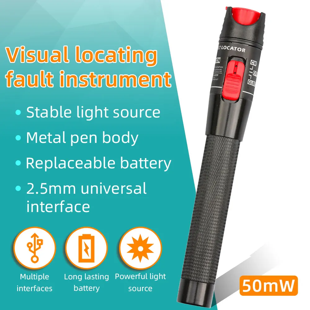 VLF  50MW Visual Fault Locator FTTH  Pen Type Fiber  Optic Cable Tester Tool