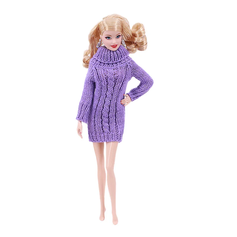 Barbies Doll Handmade Knitted Pure Cotton Sweater Dress Doll Clothes Accessories for Barbies Doll 11.5 Inch&30cm 1/6 Bjd Blythe