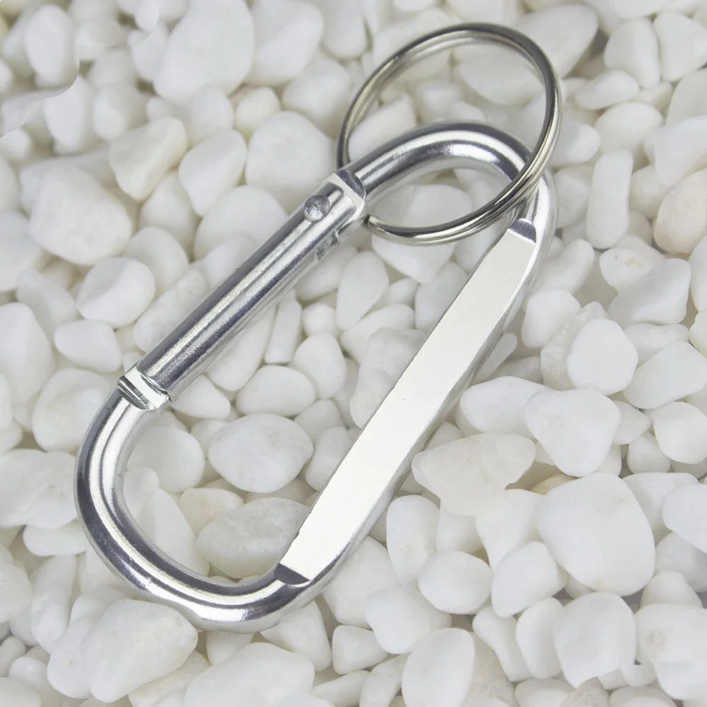 Lot 100pcs Small Carabiners Keychain Ring Mini Caribeaner Clips Logo Custom Promotion Gift Snap Hook D Shape Ring Personalized