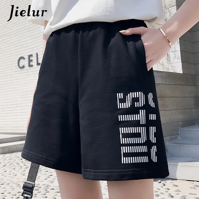 

Jielur Summer Shorts Women New 2022 Femme Trousers Short Feminino Casual Sports Printed Solid Color M-2XL High Waist Shorts