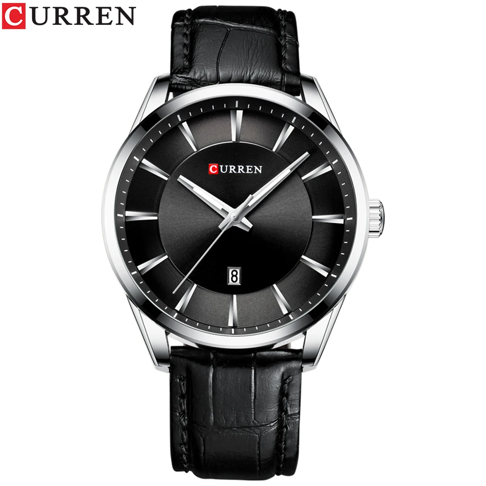 CURREN Quartz Watches for Men Leather Strap Male Wristwatches Top Luxury Brand Business Men\'s Clock  45 mm Reloj Hombres