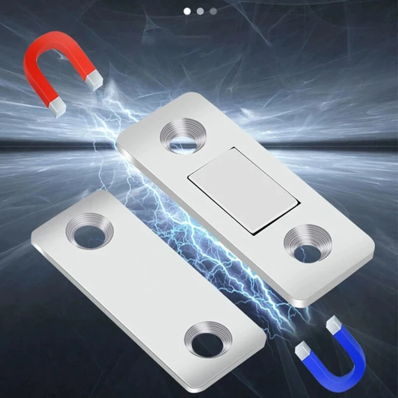 Punch-free Magnetic Strong Door Closer Door Lock Invisible Ultra-thin Door Latch Door Magnet Cabinet Screw Sticker Door Stopper