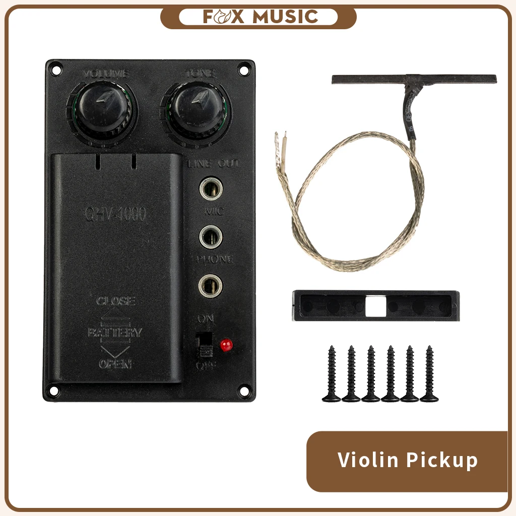 

Electric Violin Pickup Bridge Piezo Set W/ Piezo+6 Screws+Pickup Frame+EQ Preamp Pickup Transducer DIY Violin Use