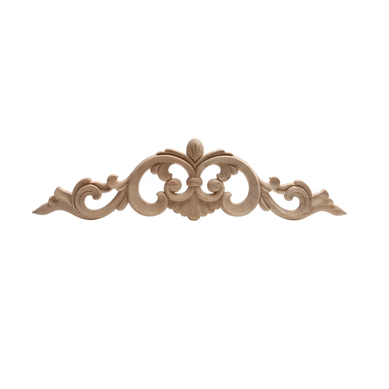 

European Decals New Carved Door Heart Wood Furniture Decoration Accessories Wholesale and Retail Long Decals Wood applique Onlay