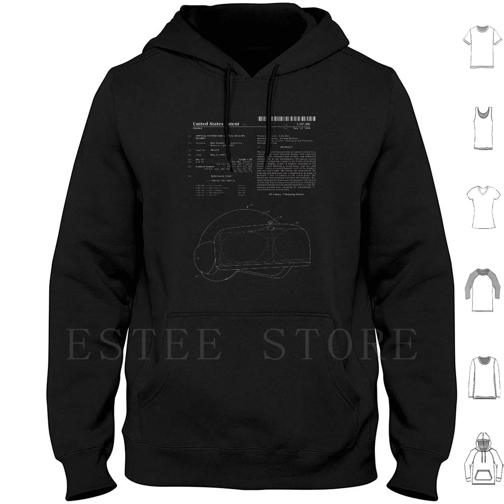 Virtual Reality Helmet Patent-Blueprint Hoodies Patent Patent Blueprint Blueprint Patent Patent Art Geek Art