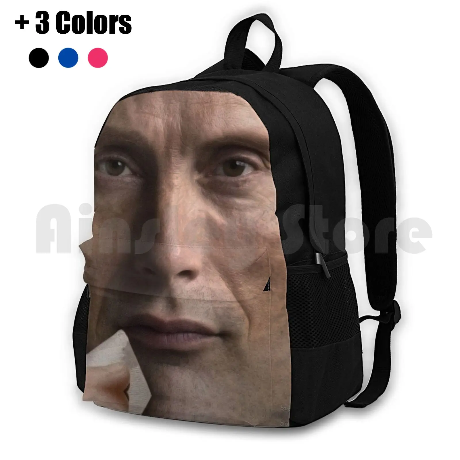 Mads Mikkelsen / Hannibal Lecter Face Throw Pillow Ii Outdoor Hiking Backpack Riding Climbing Sports Bag Mads Mikkelsen Rogue