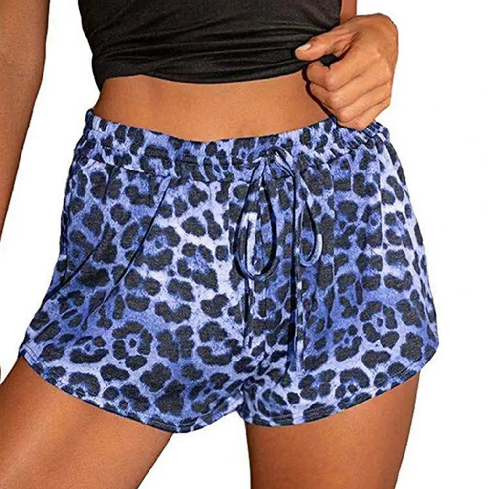 Women Shorts Leopard Print Breathable Summer Drawstring Loose Short Pants for Beach Summer Ladies Sexy Casual Sports Shorts