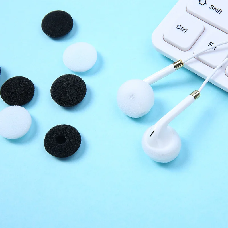 20Pcs Sponge Covers Tips Black Soft Foam Earbud Headphone Ear pads Replacement For Earphone MP3 MP4 Moblie Phone