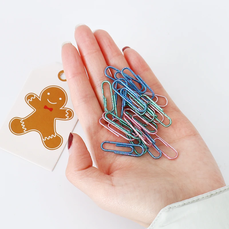 TUTU cute kawaii sequins metal office school paper clip set candy student paper document organizer clip stationery H0500