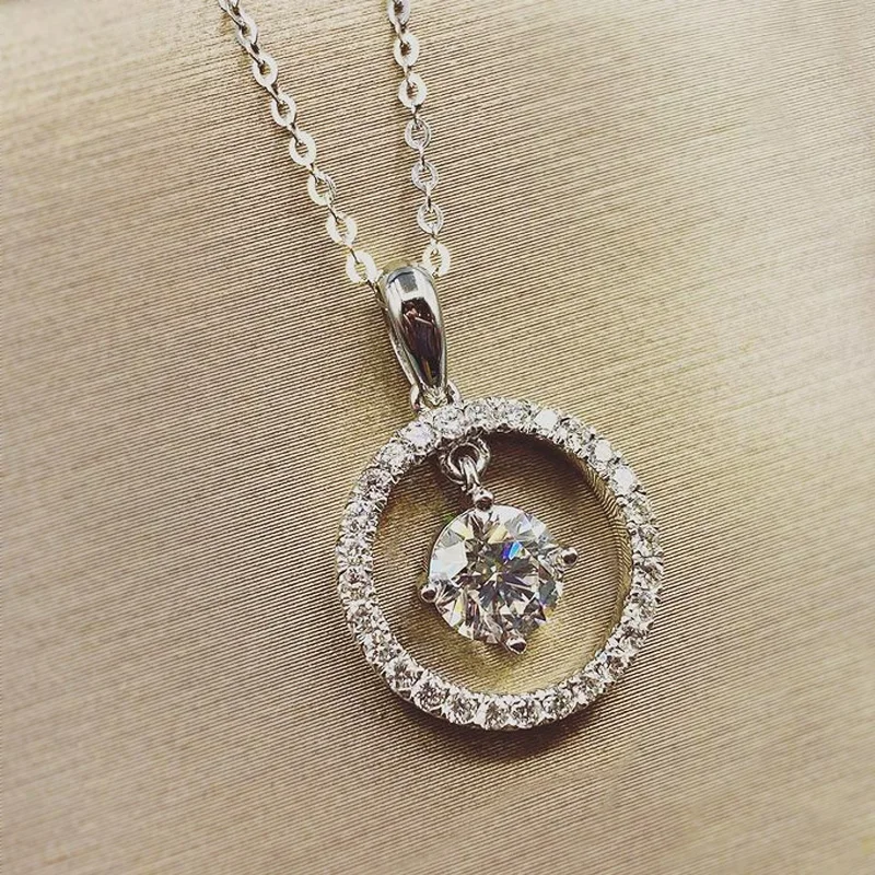 Huitan Active Pendant Necklace with Dazzling Cubic Zirconia Fashion Accessories for Women Delicate Necklace Silver Color Jewelry