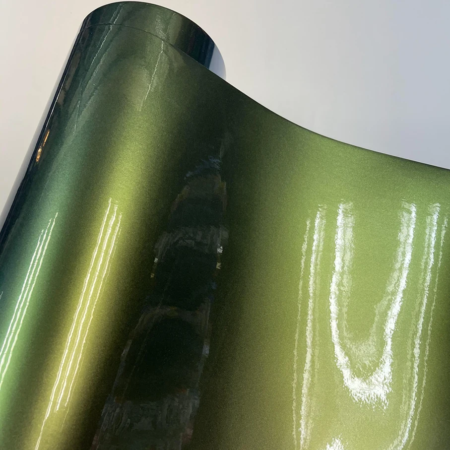 

Блестящая блестящая металлическая пленка для автомобиля 50 см х 50 см, зеленое золото, растягивающиеся переводки для самостоятельного творчества