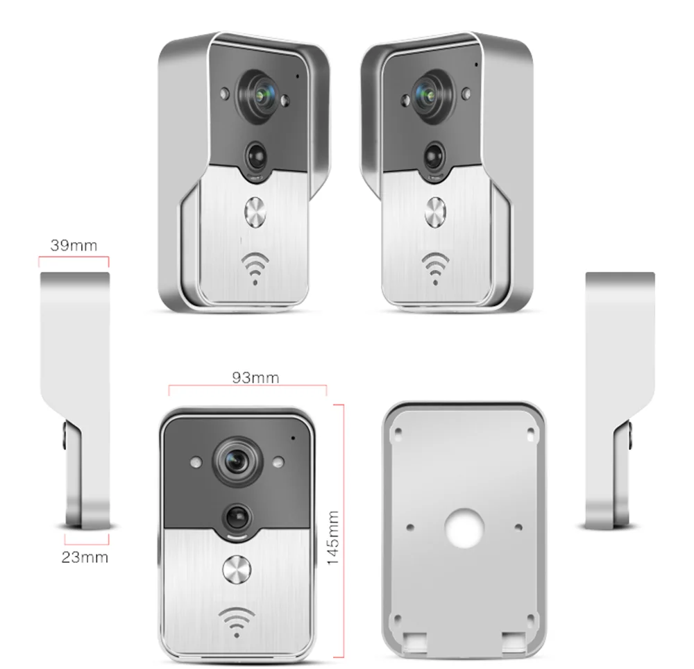 Building Intercom WiFi Smart Door Electronic Doorbell Peephole Camera PIR IR Night Vision Alarm Unlock Uxcellmo