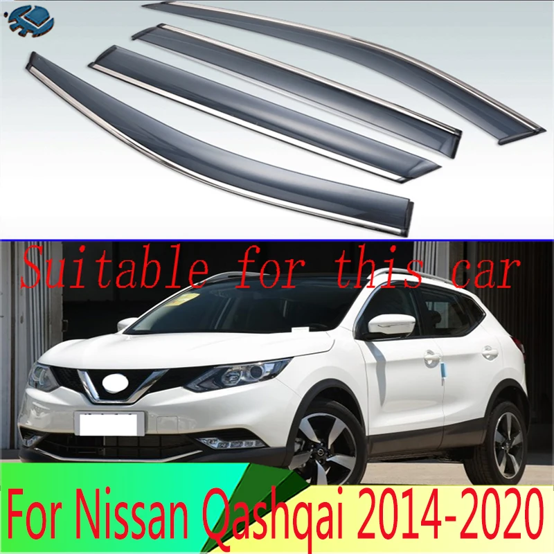 

Автомобильные аксессуары для Nissan Qashqai J11 2015-2020, пластиковый Наружный козырек, вентиляционные оттенки, защита от солнца, дождя, экран, 4 шт. 2018