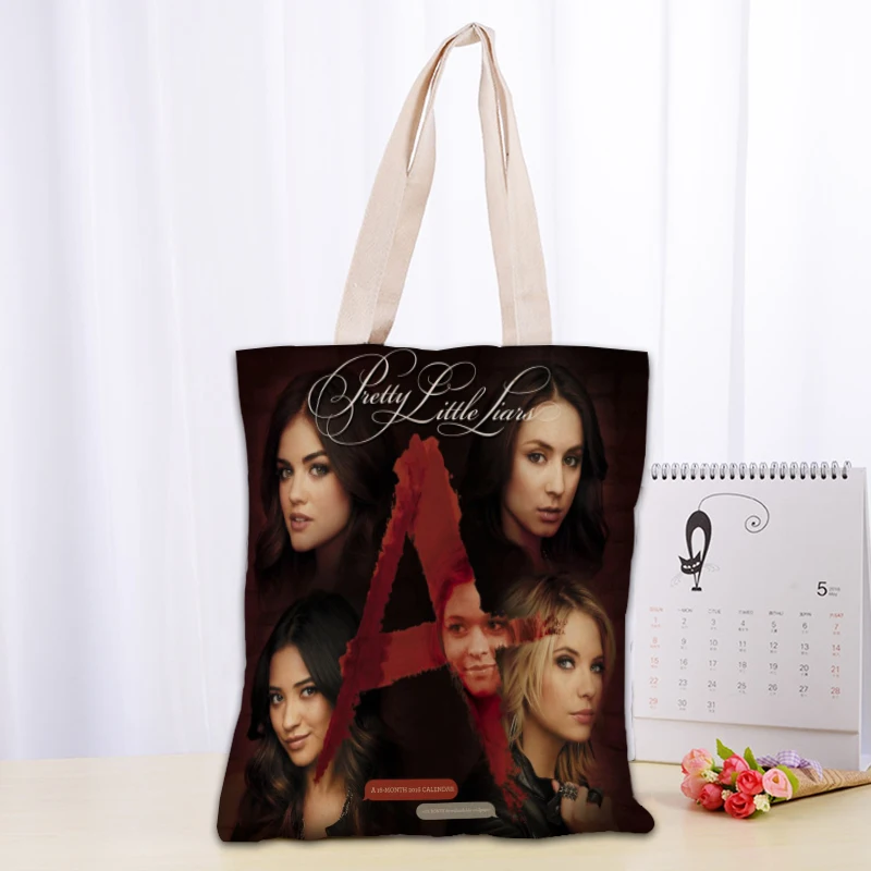 Pretty Little Liars Tote Bag Women Canvas Fabric Bags Eco Reusable Shopping Bags Traveling Beach Casual Useful Shoulder Bag