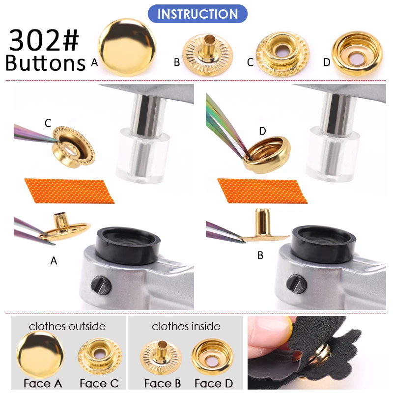 Multifunction Snap Buttons Sewing Tool Kit Pink Containers New Shape Children Buttons For Clothing DIY Press Stud Fasteners Kit