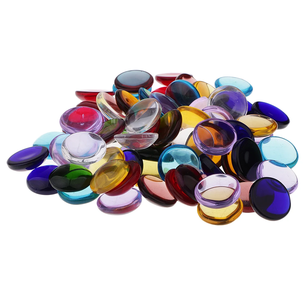 100g Assorted Color Round Vitreous Glass Mosaic Tiles for Art DIY Craft