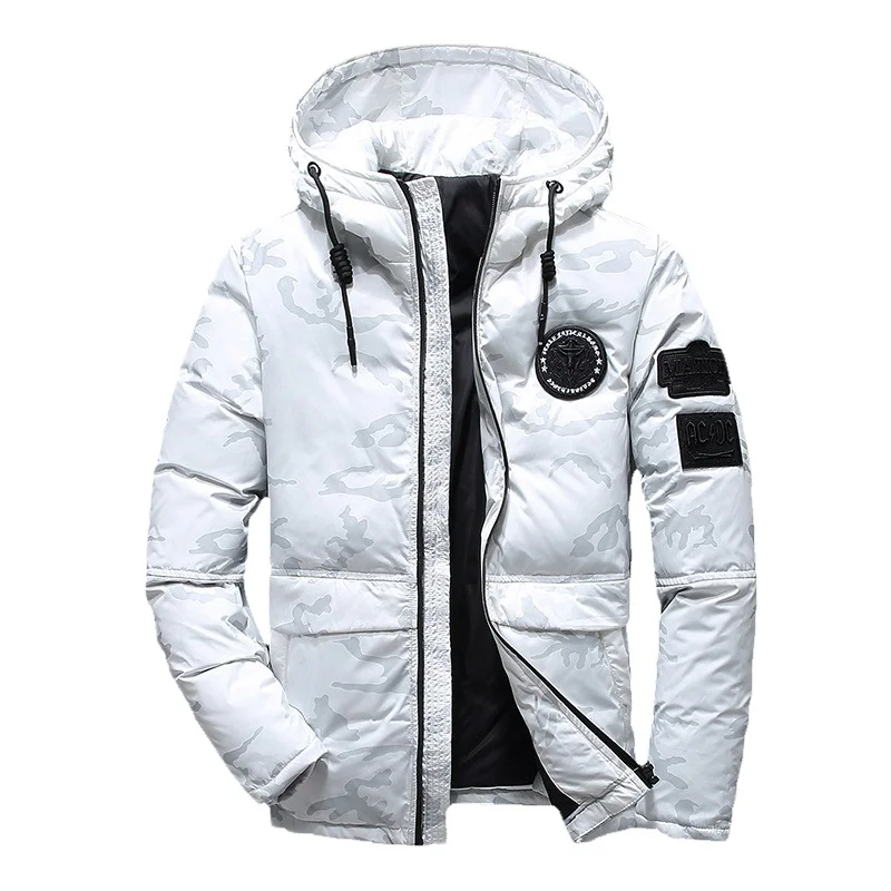 New Fashion Brand Light Down Men Warm Thermal Windproof Fashion Casual Hooded Detachable Winter Men's Down Jacket Overcoat