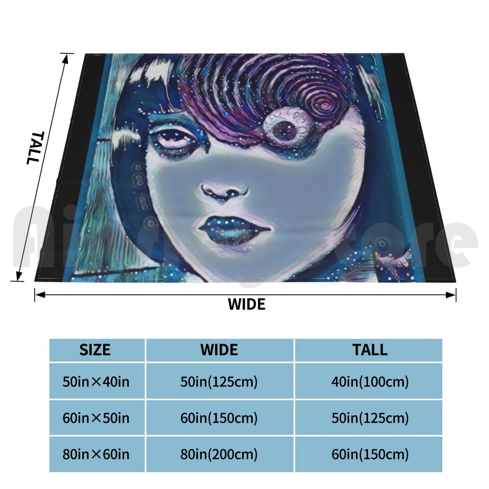 Tomie , Blanket For Sofa Bed Travel Tomie Manga Horror Uzumaki Anime Ito Scary