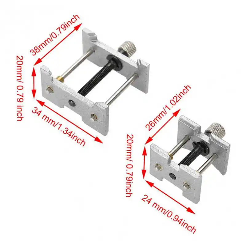 2Pcs Steel Watch Movement Holder Vise Clamp Tool Watch Fixed Clip Base Watch Repairing Maintenance Tool Accessory for Watchmaker