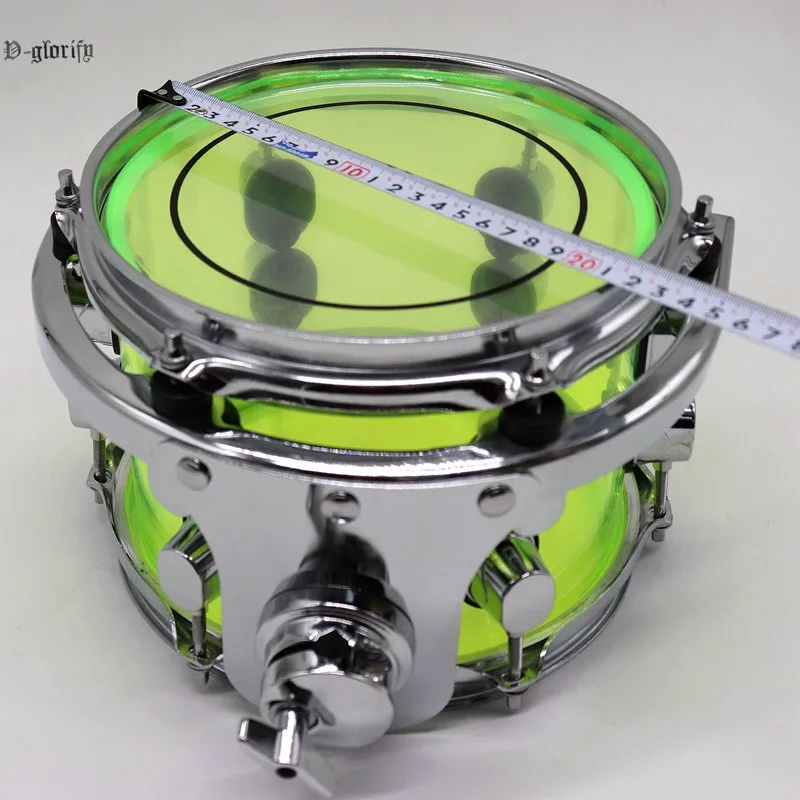 8inch Diameter 6inch Depth Acrylic Tom Drum Snare Drum Silver Drum Hoop High Grade Zinc Alloy Drum Lugs Good quality