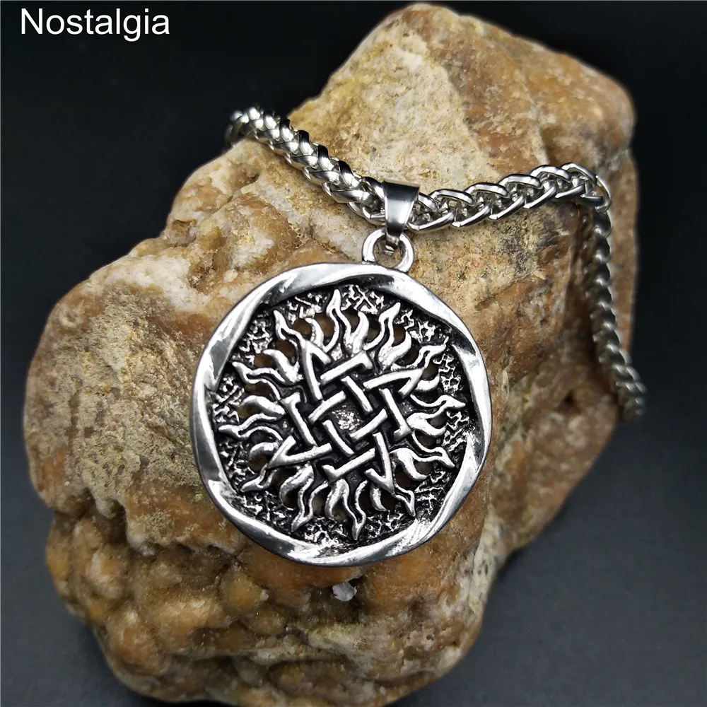 Slavic Pendant Star Of Russia Symbol Svarog Sun Amulet Talisman Necklace Pagan Jewlery