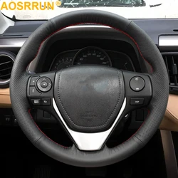 Artificial Leather Car Steering Wheel Cover For Toyota Rav4 2013 2014 2015 Accessories