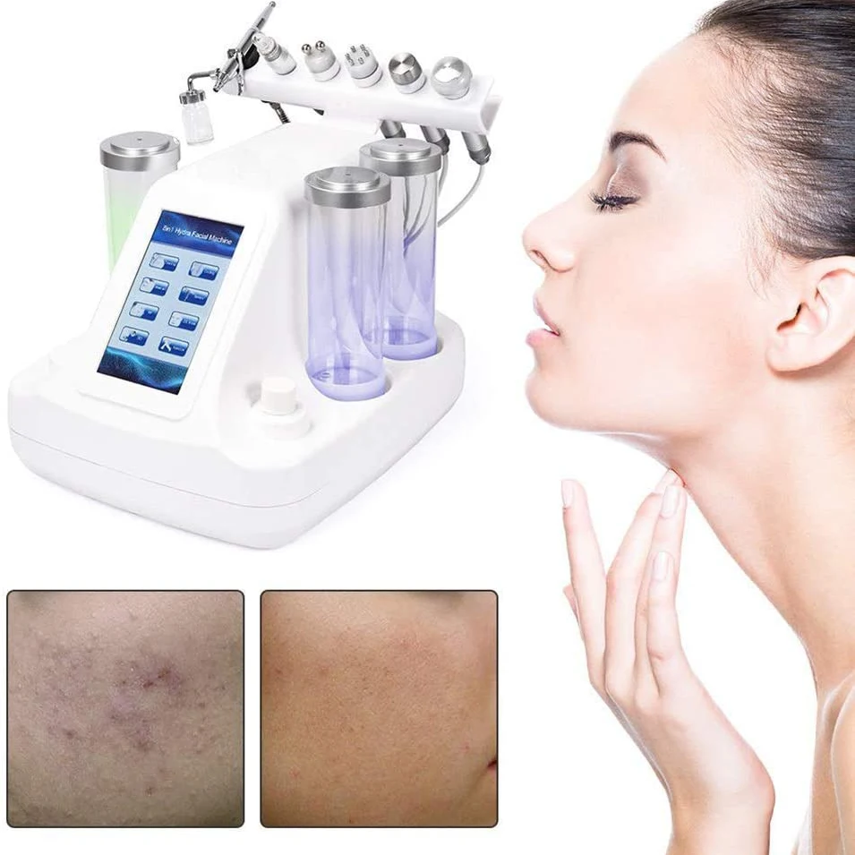 7 in 1 Multifunctional Hydro Oxygen Machine Micro Bubbles Vacuum Suction Blackhead Acne Removal Facial Moisturizing Sprayer Beau