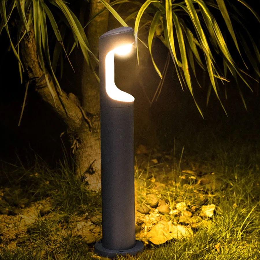 luminaria de led criativa moderna para jardim lampada a prova dagua pilar de aluminio luz para quintal casa gramado lampada para bolares 01