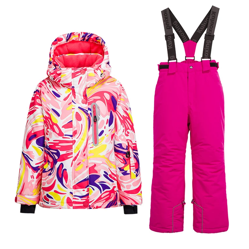 -30 ℃ tuta da sci per bambini abbigliamento ragazzi ragazza bambini Snowboard tuta da sci impermeabile giacca sportiva all\'aperto pantaloni