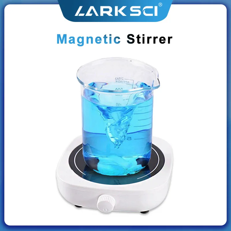 Mini Stir Plate Magnetic Lab Stirrer with 2 Stir Bars, Magnetic Mixer 2000ml Adjustbable Speed 200-2000 RPM for Classroom, Work