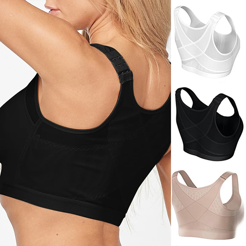 Sujetador Corrector de postura para mujer, ropa interior transpirable con espalda cruzada, a prueba de golpes, chaleco deportivo para Fitness, S-5XL