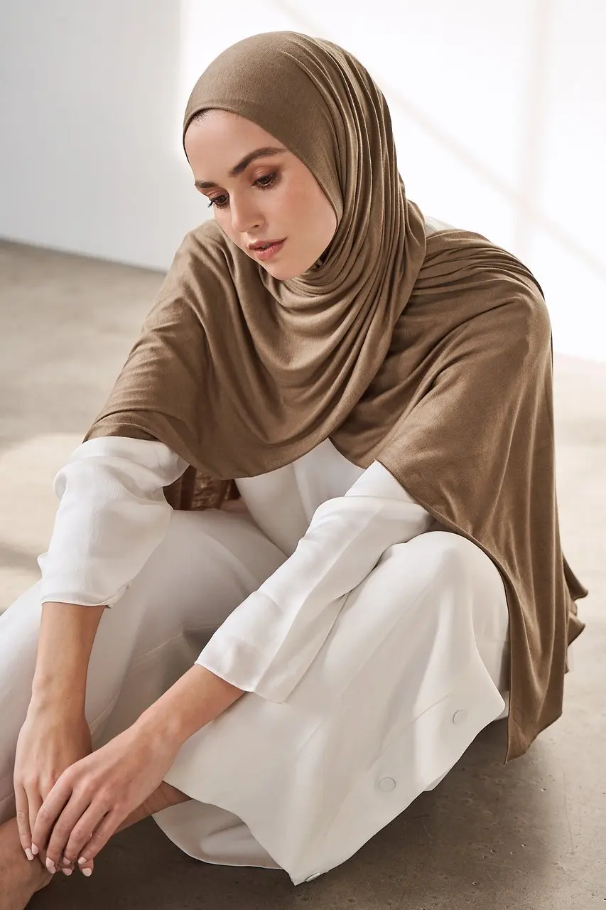 JTVOVO 2021 nowy muzułmanin kobiety Jersey hidżab jednolity kolor chusta na głowę szalik moda chustka Turban Islam welon elastyczny Premium Modal