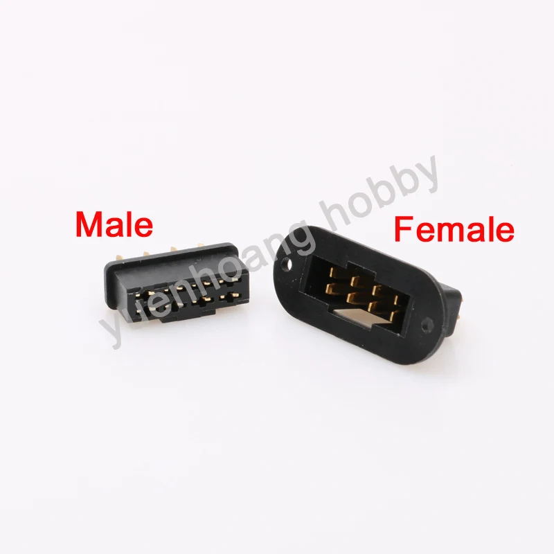 5Pairs Servo Connectors MPX 8 Pins Male Female Plugs Signal Wire 8 Core Connecting Parts for RC Hobby Model Airplane Drone Boat