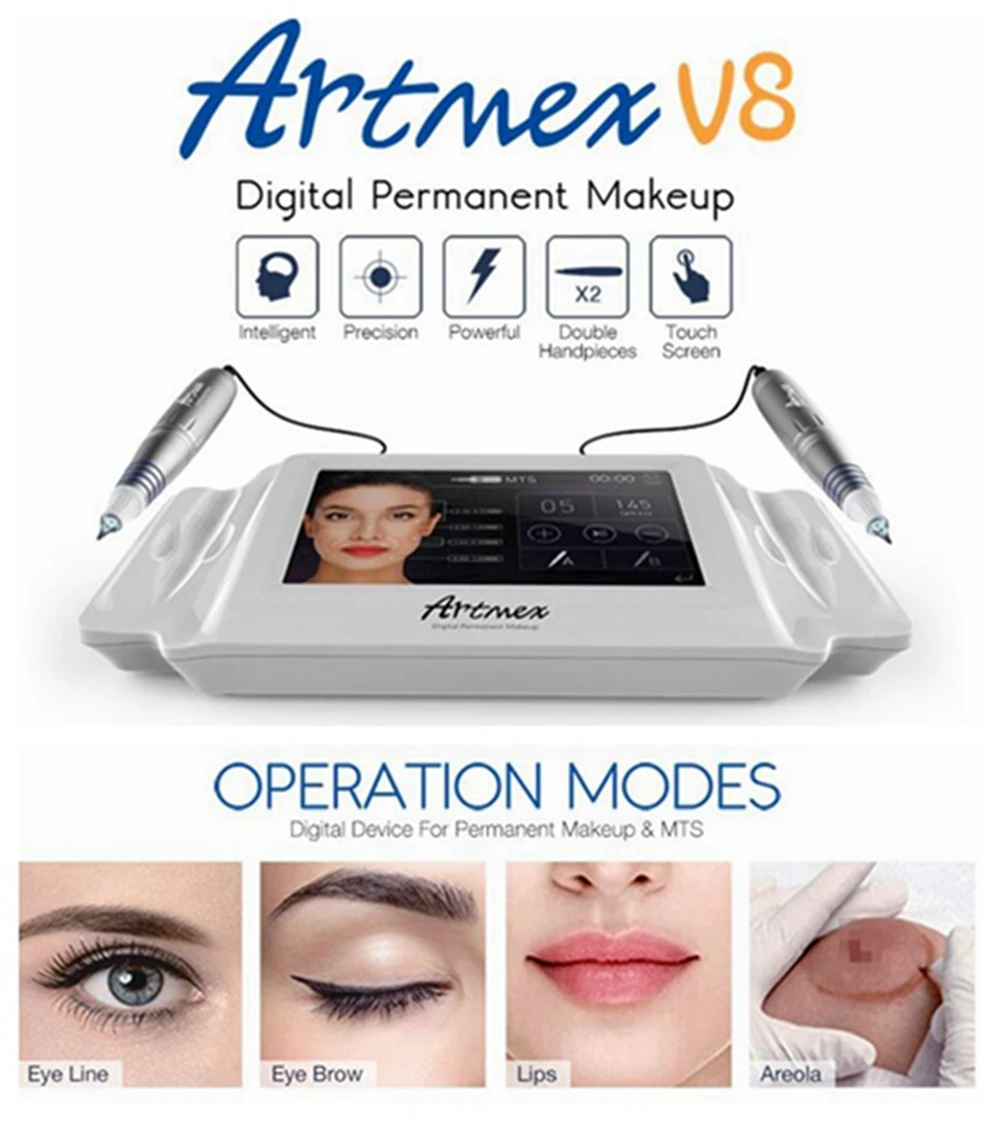 

Artmex V8 Permanent Makeup Tattoo Machine Digital Electric Eye Brow Lip Rotary Pen MTS PMU System Makeup Machine 100-240V AC