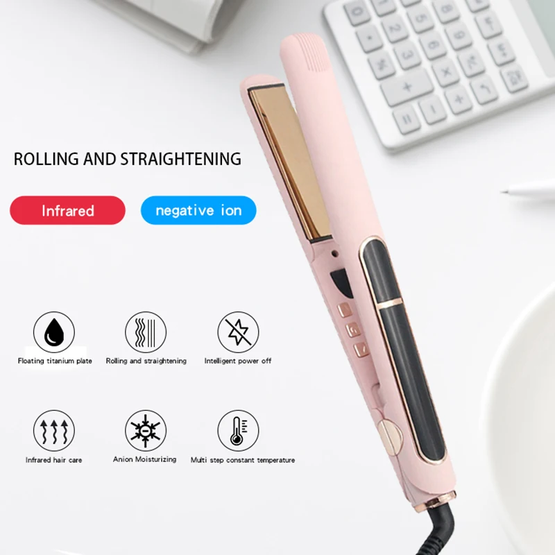 Professional Hair Straightener Infrared Negative Ion LCD Display High-end Private Custom Hair Salon