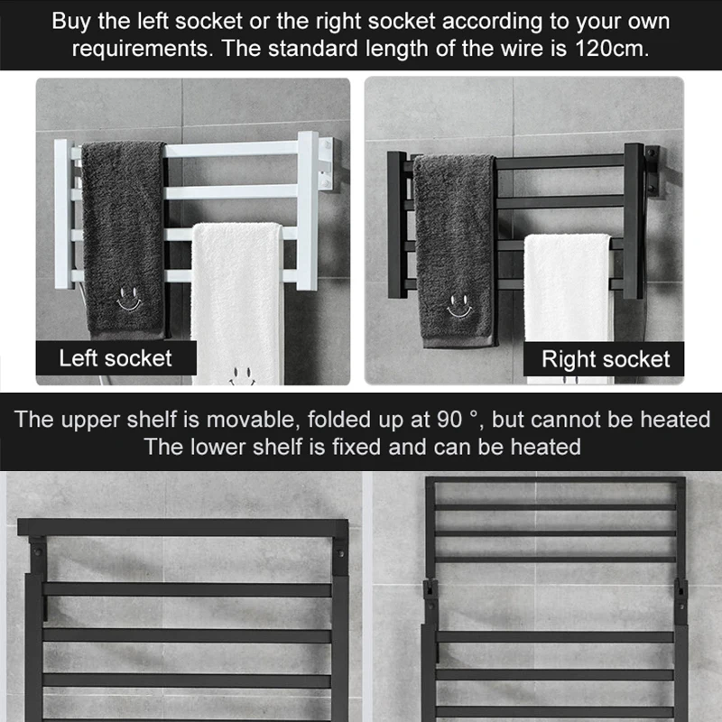ELLEN Bathroom Electric Bath Towel Warmer Heating Towel Shelf Rack Towel Dryer shelf heated Electric towel rack EL7721