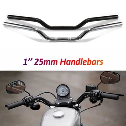 핸들 바 25mm 오토바이 핸들 바, Bobber Cruiser Sportster XL883 1200 Fatboy FLHR FLTR Vulcan Boulevard C50 스티어링 휠