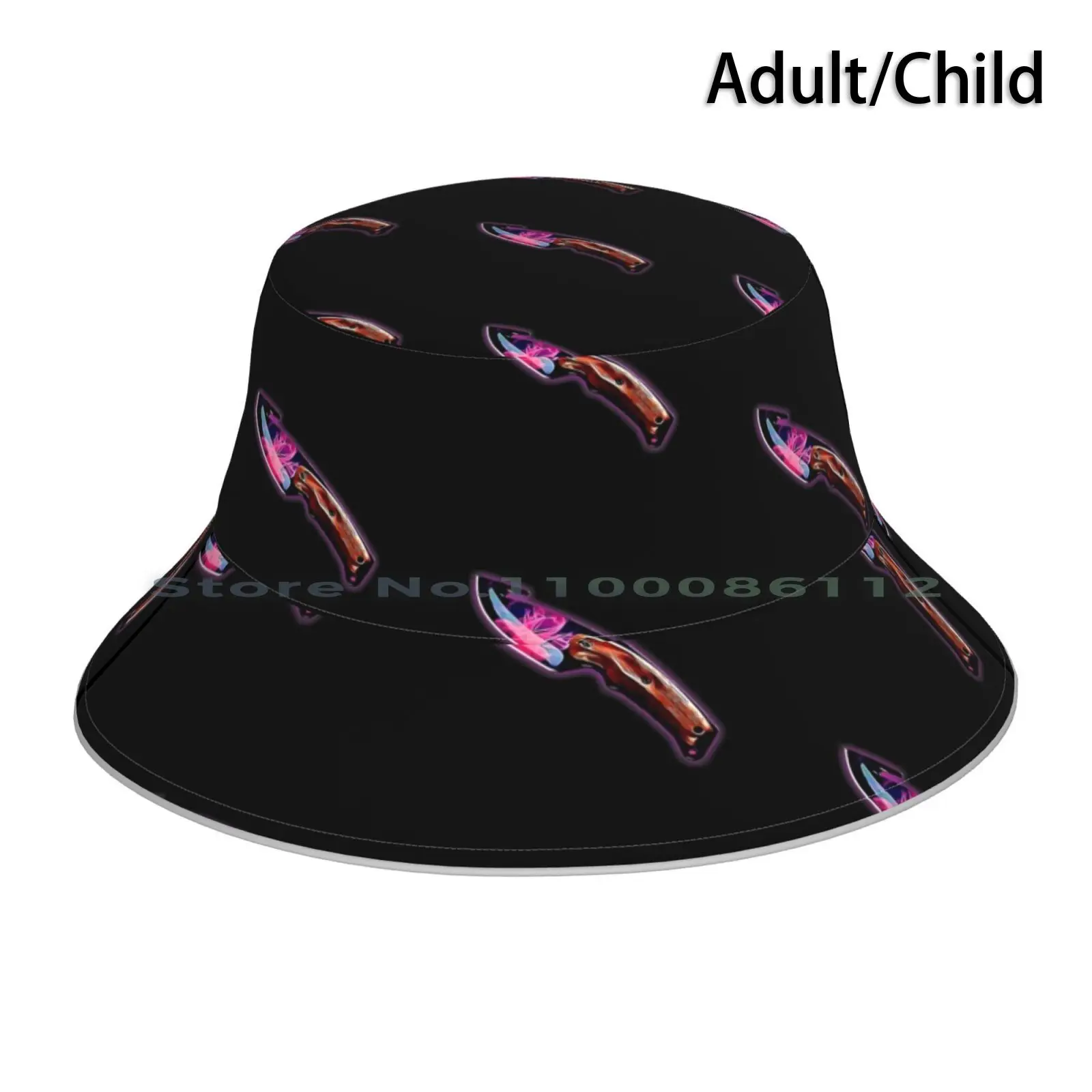 Gut Knife Doppler Drawing A Csgo Knife Skin Bucket Hat Sun Cap Gut Knife Doppler Counter Strike Asiimov Cs Go Global Cool