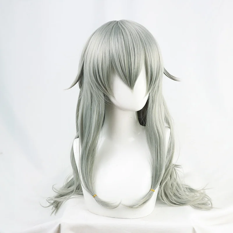 Kusanagi Nene Cosplay Wig Grey Green Lolita Girls Long Straight Wavy Synthetic Hair Role Play Free Wig Cap