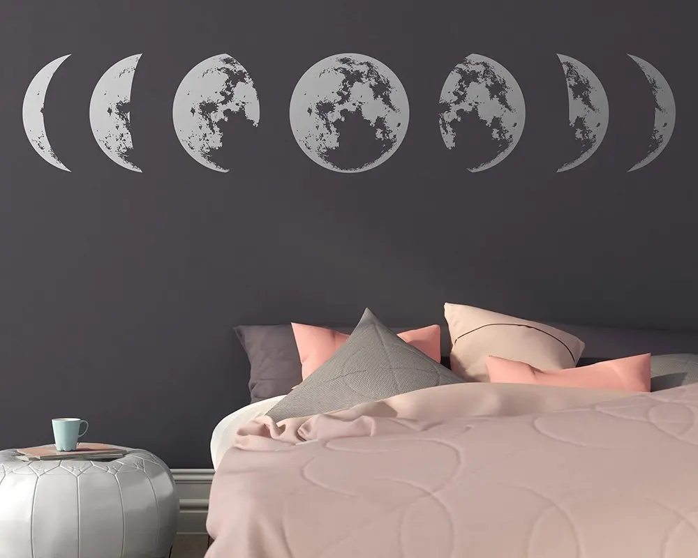 Personalized lunar eclipse Moon Vinyl Wall Stickers Wallpaper Wall Decor For Living Room Bedroom Decal Wall Decals Mural